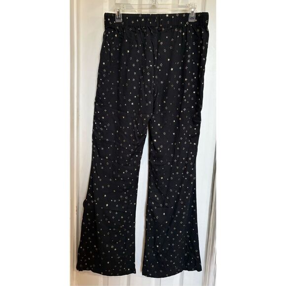 KNOT SISTERS - NWT - L Sz L Wide-Leg Flared "Pajama Pants" in Onyx Sparkle Print - Picture 9 of 12